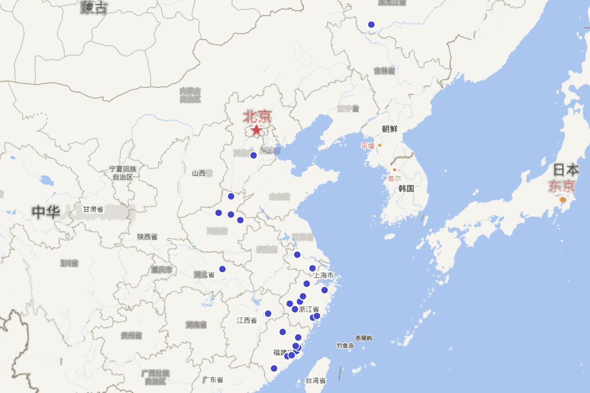 古代郑姓人物密度分布及查询（CBDB数据）