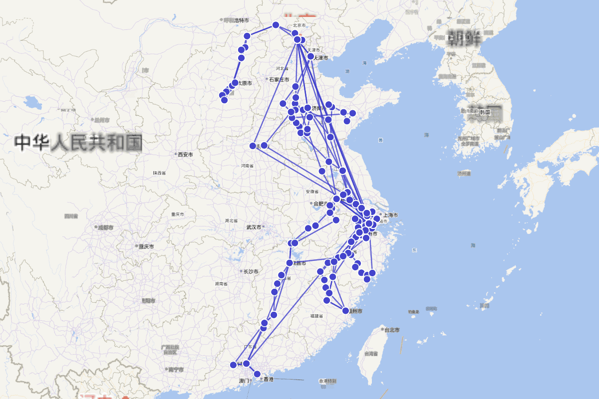 朱彝尊行迹图（1629-1709）