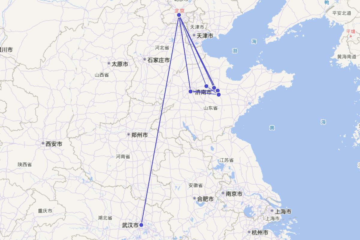 冯琦（1558-1603）行迹图