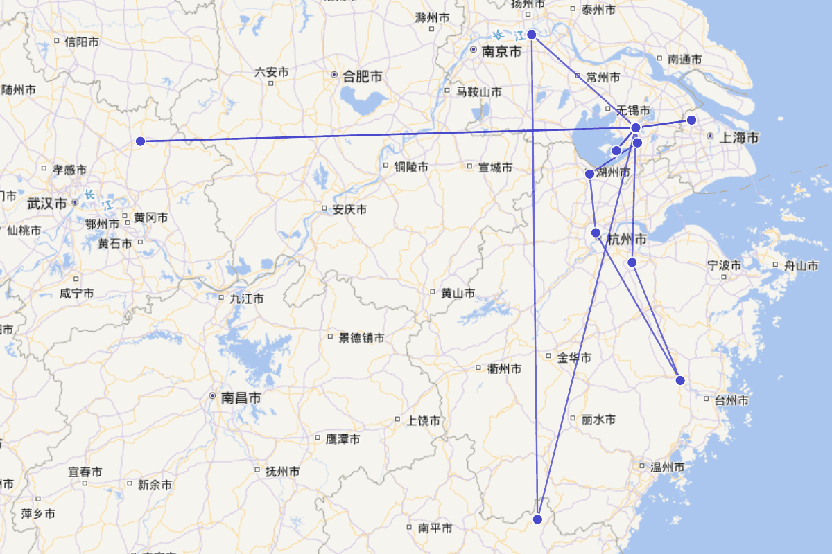 冯梦龙行迹图（1574—1646）