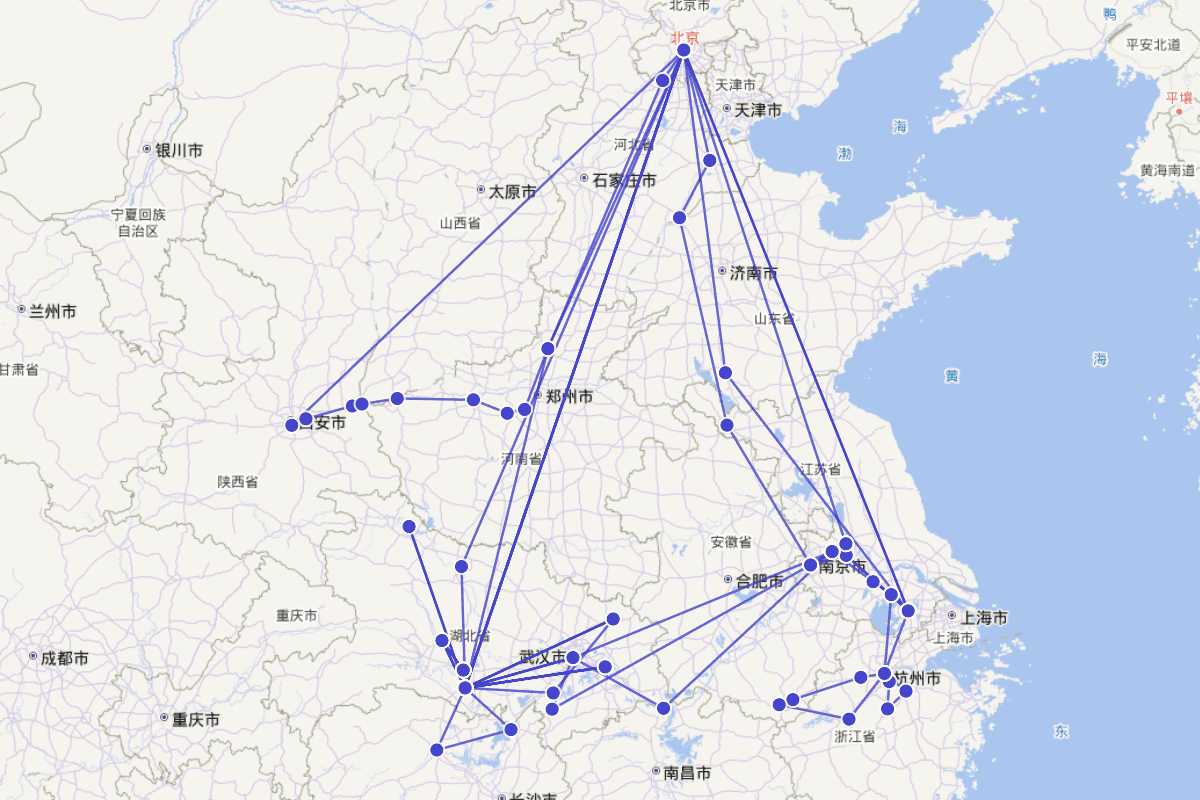 袁宏道（1568-1610）行迹图