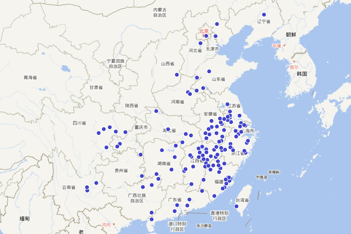 古代江氏分布图