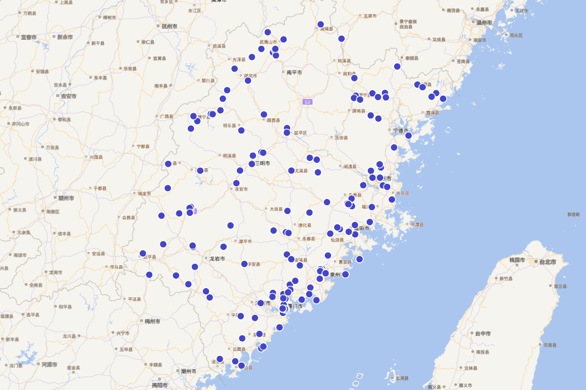 福建省旅游景点与文化遗产数字地图