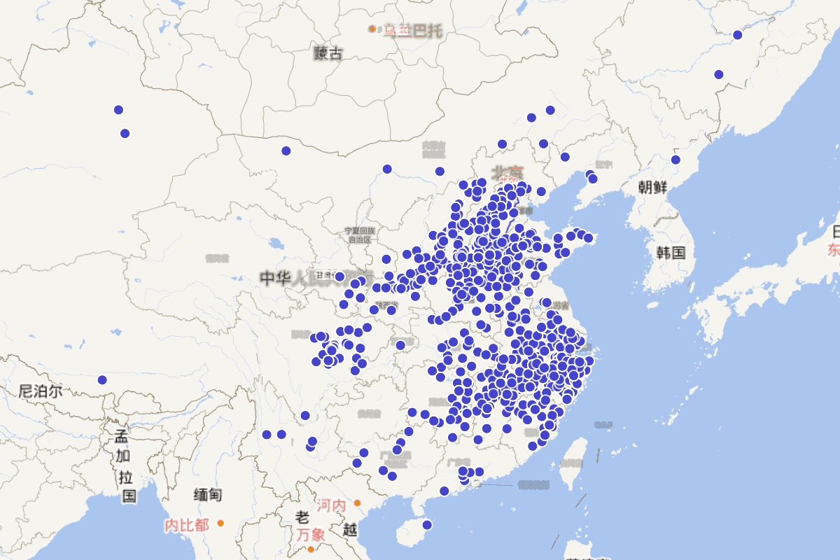 全元文作家分布图