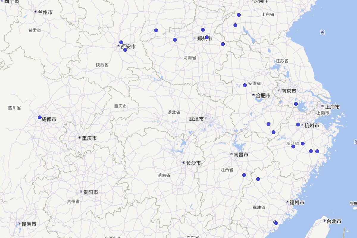 古代吕姓人物密度分布及查询（CBDB数据）