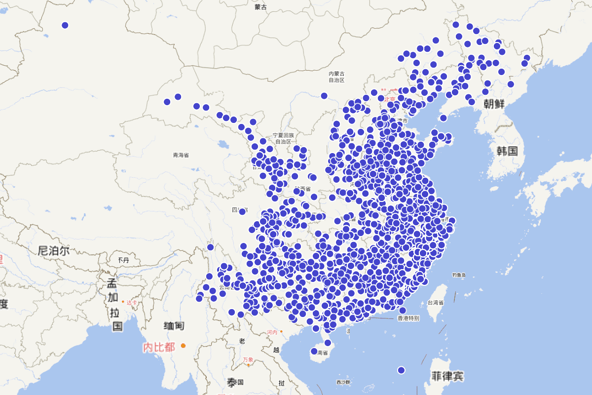 丽水学院校友来源分布图
