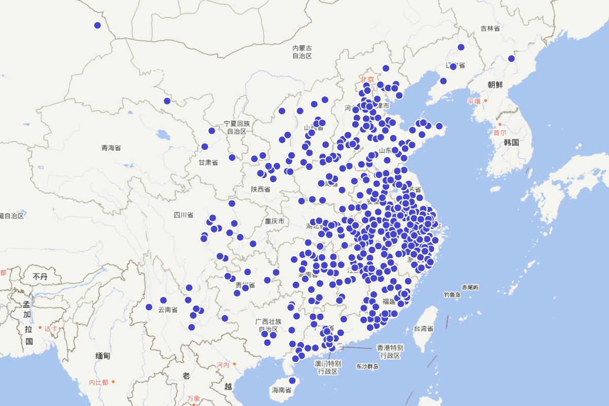 明清妇女作家分布（不完全统计）