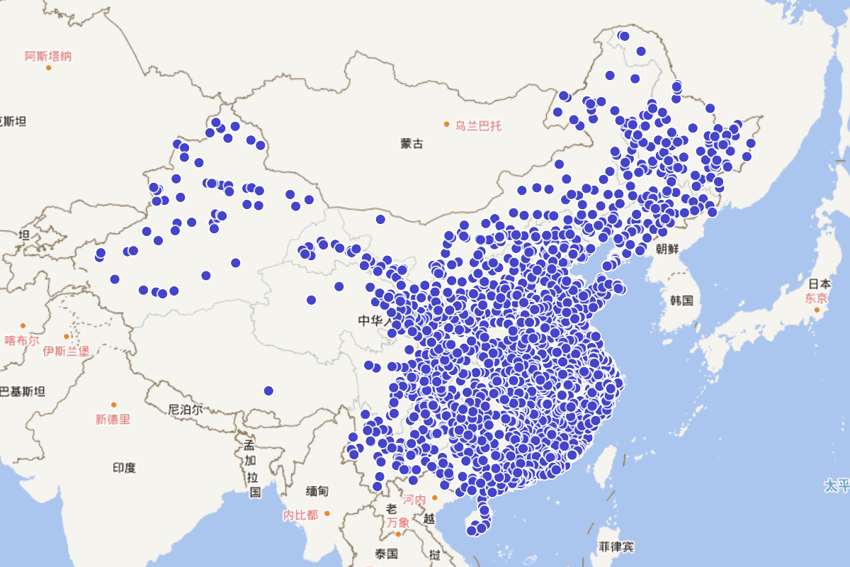 中国博物馆分布（2012年数据）