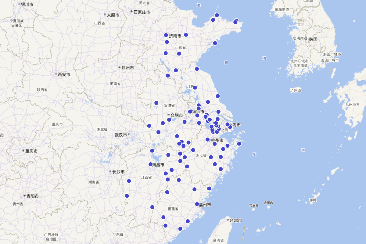 华东地区5A级景区分布