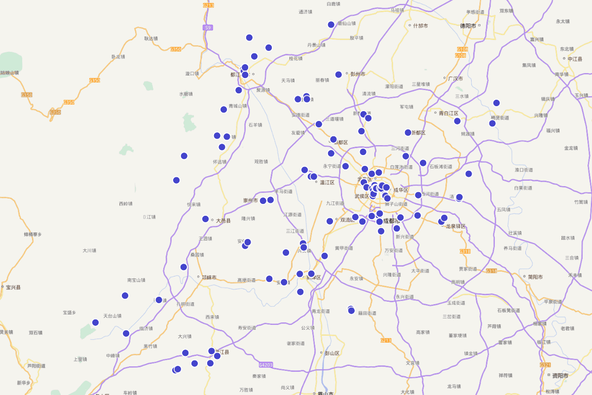 成都市部分旅游景点