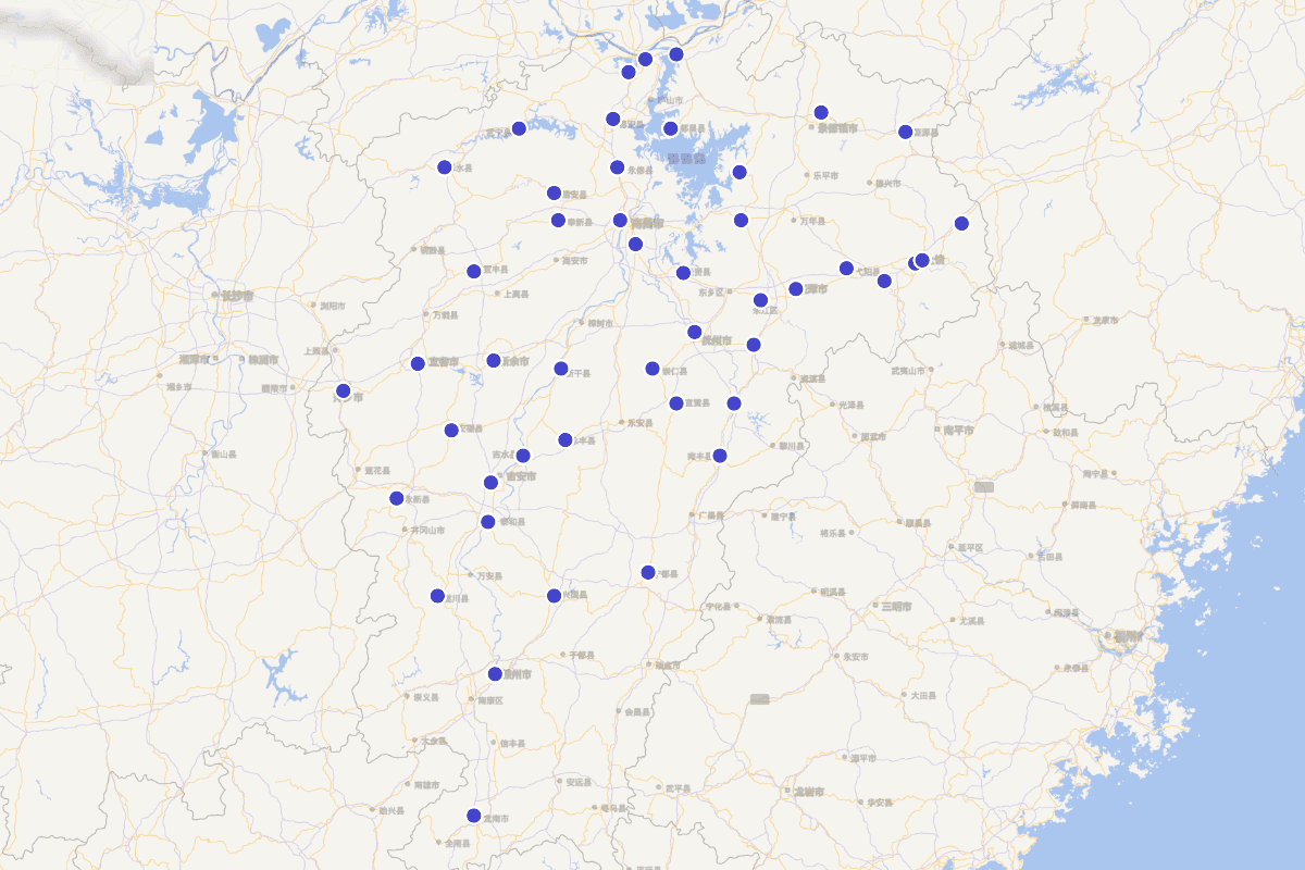 宋代江西文学家地理分布及作品量情况