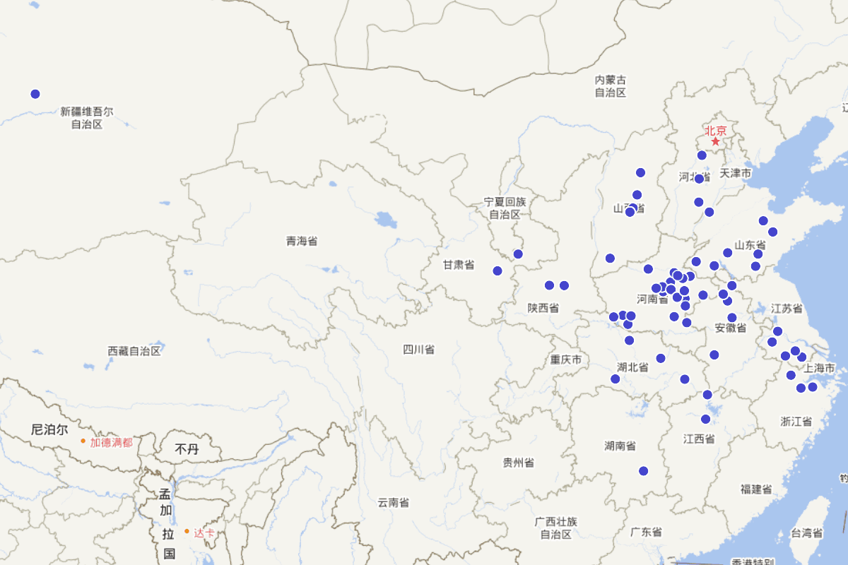 东晋文人分布图