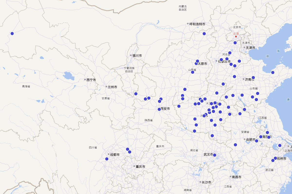 西晋文人分布图