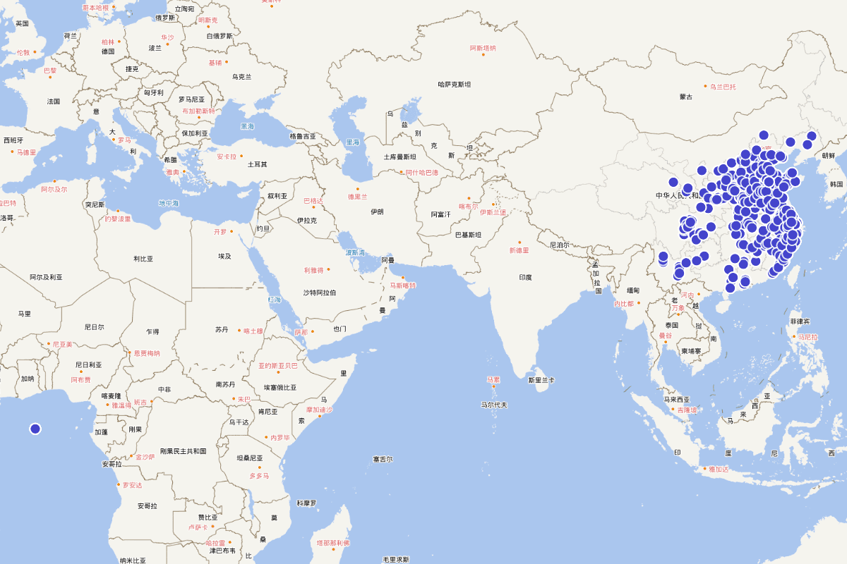 古代高姓人物分布（CBDB）
