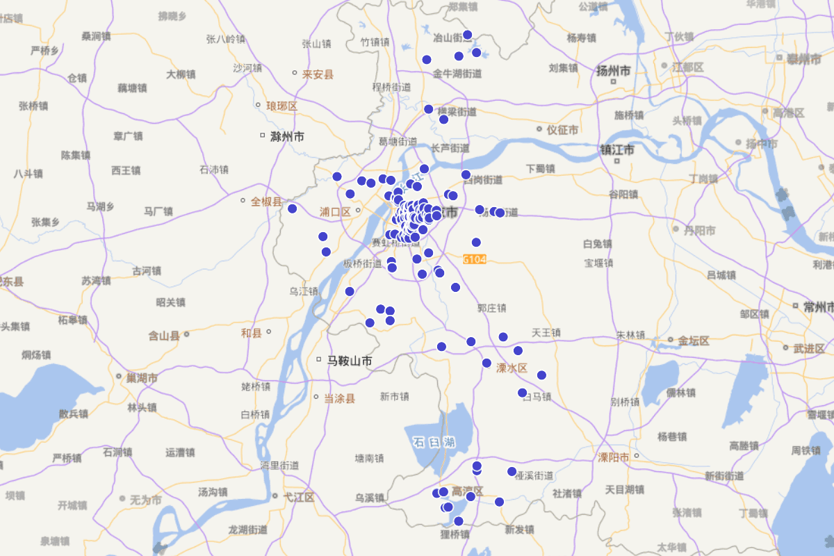 南京部分旅游景点定位查询