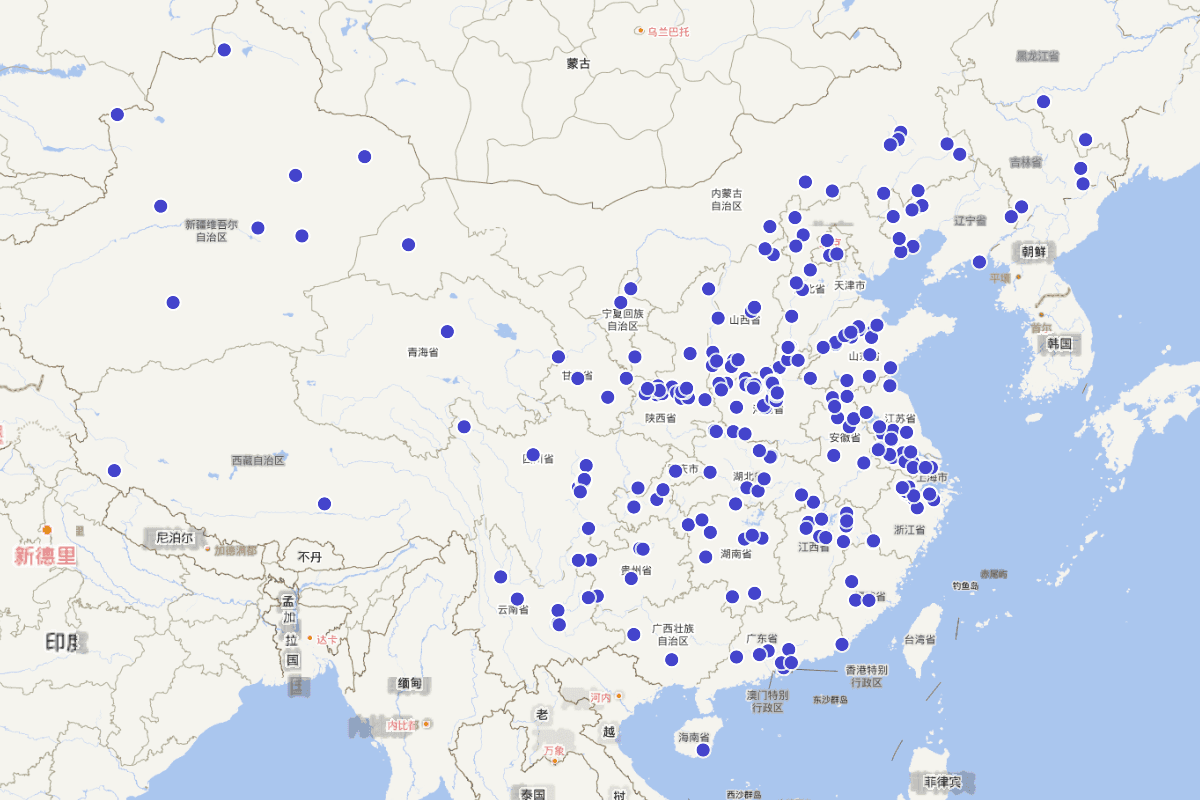 1990-2017年全国十大考古发现分布图（附链接）