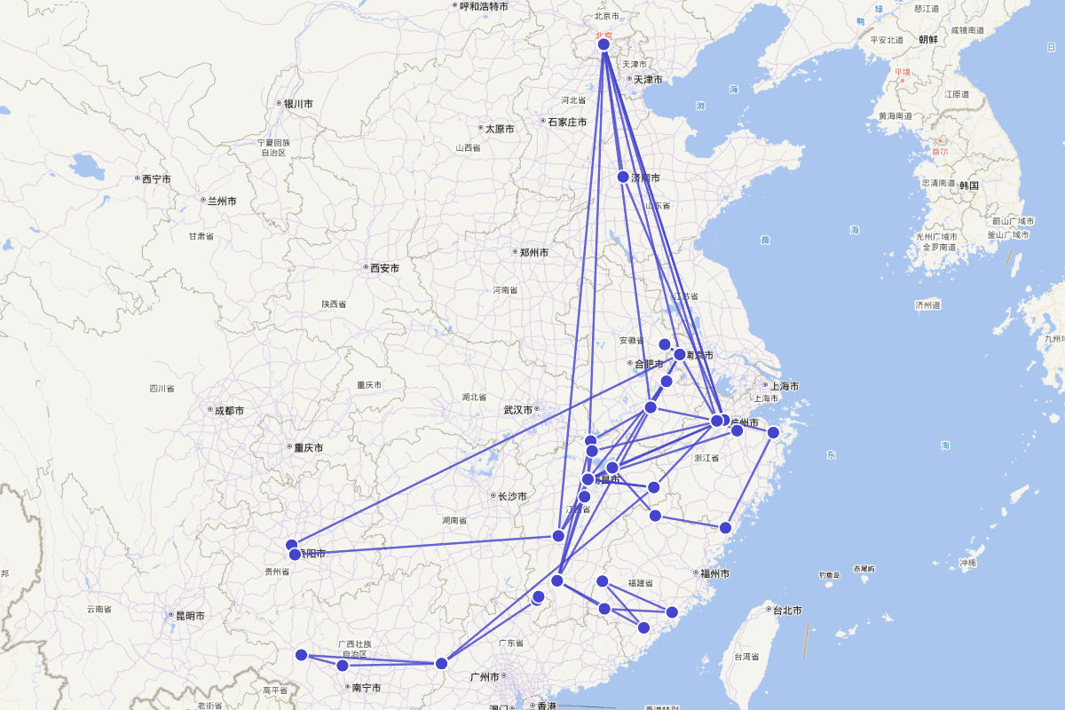 王阳明行迹图point