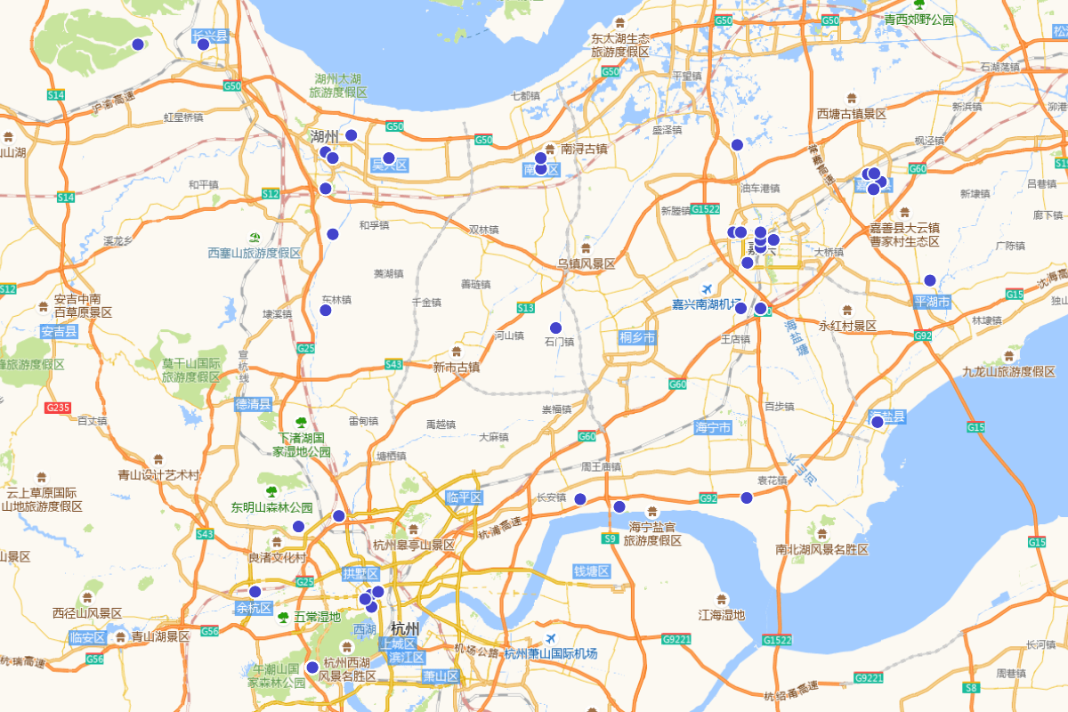 明代浙西文化名人分布图