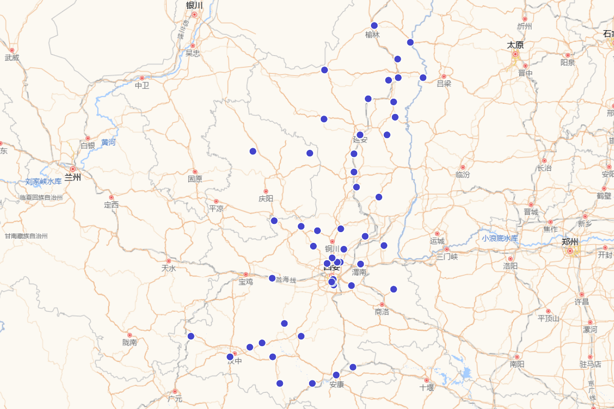 陕西革命纪念设施分布