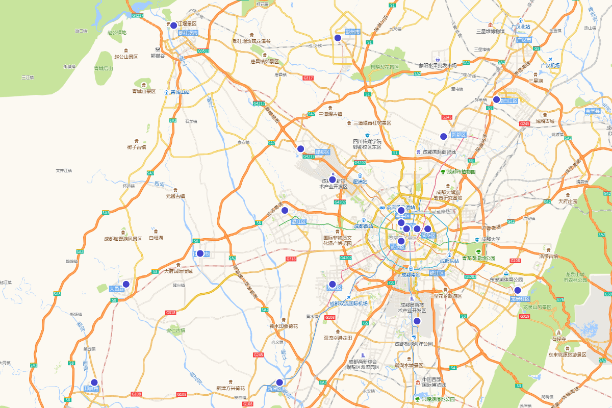 成都市各类博物馆分布情况