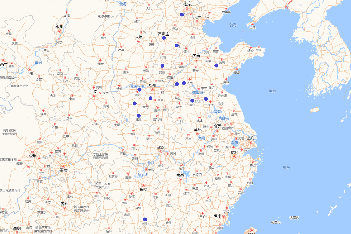 东汉宦官籍贯分布图