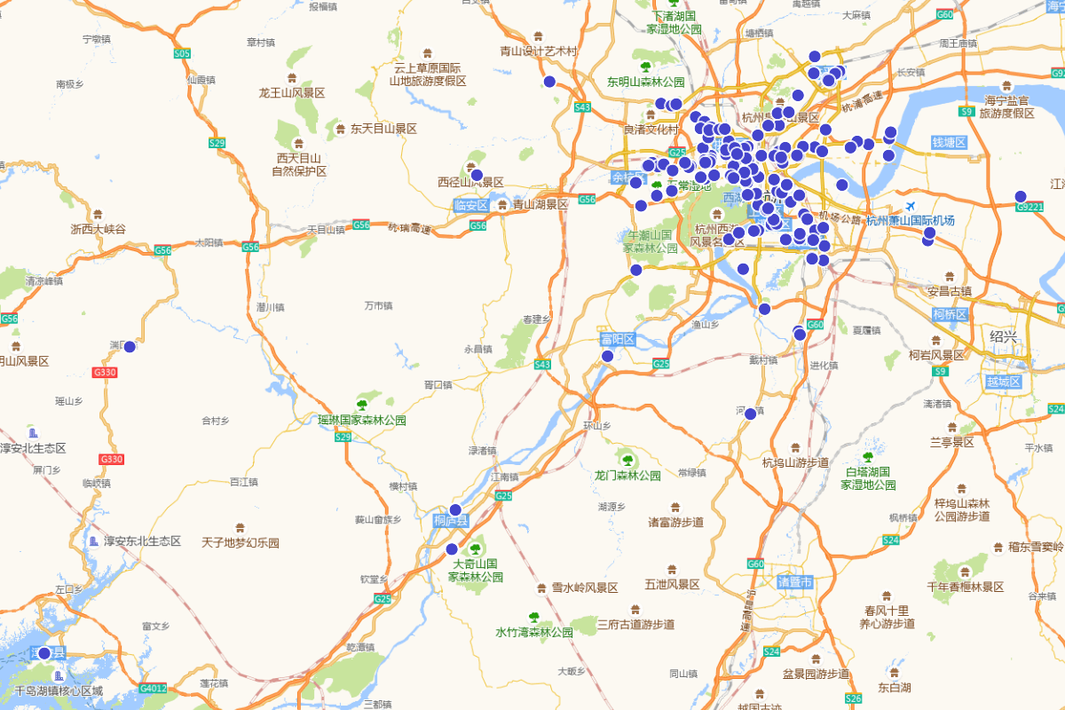 杭州市游泳馆分布图