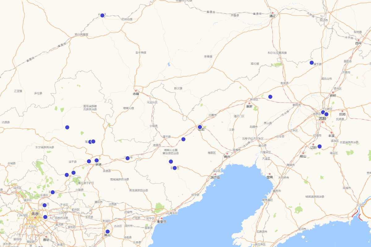 李调元1781年交游分布图(1734—1803)