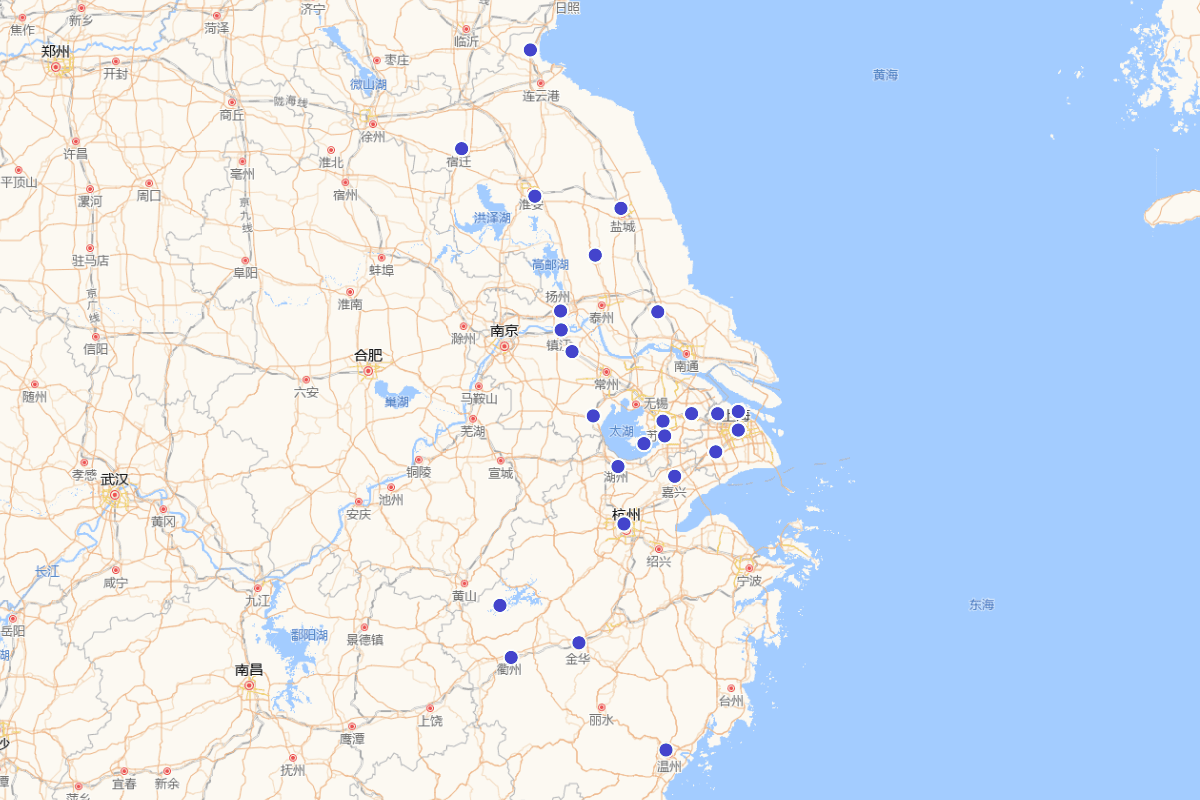 晚清江浙地区栖流所分布图