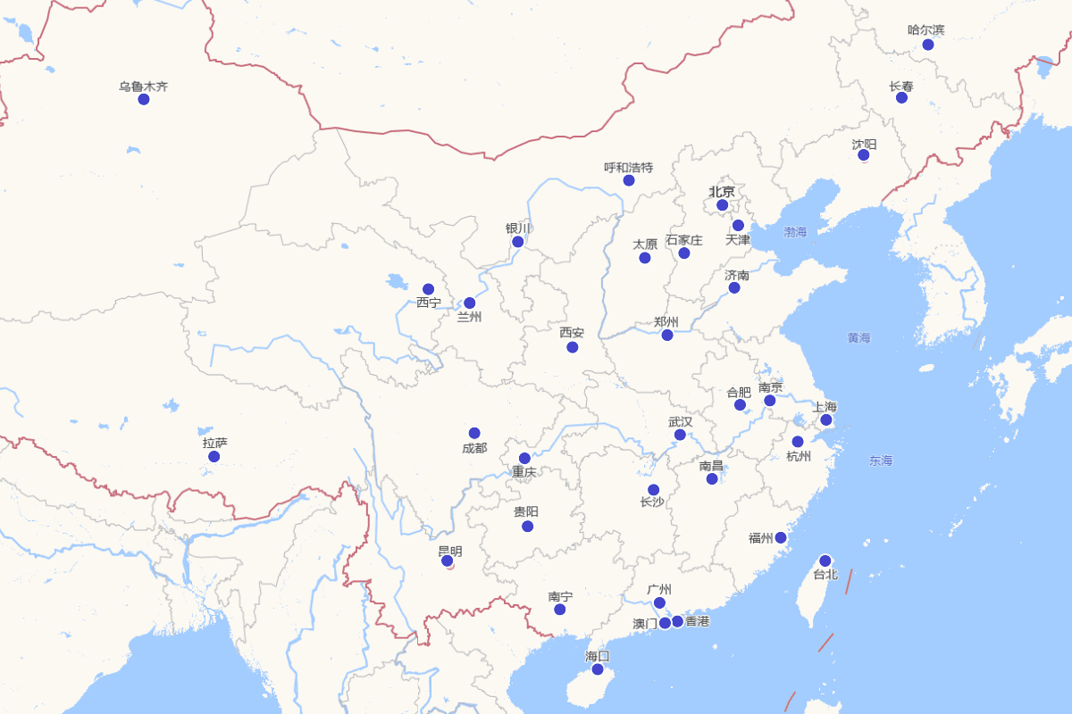 中国国际机场分布图