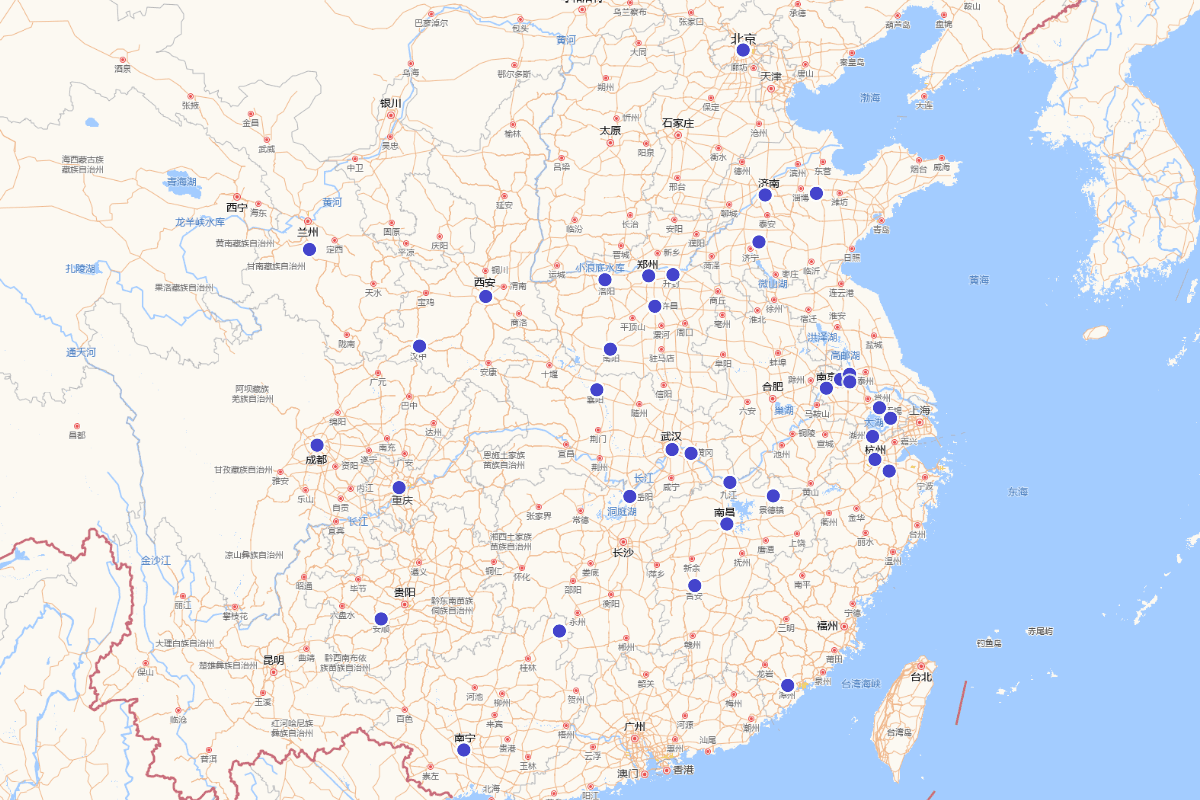 “三言”中涉及的主要地理位置分布