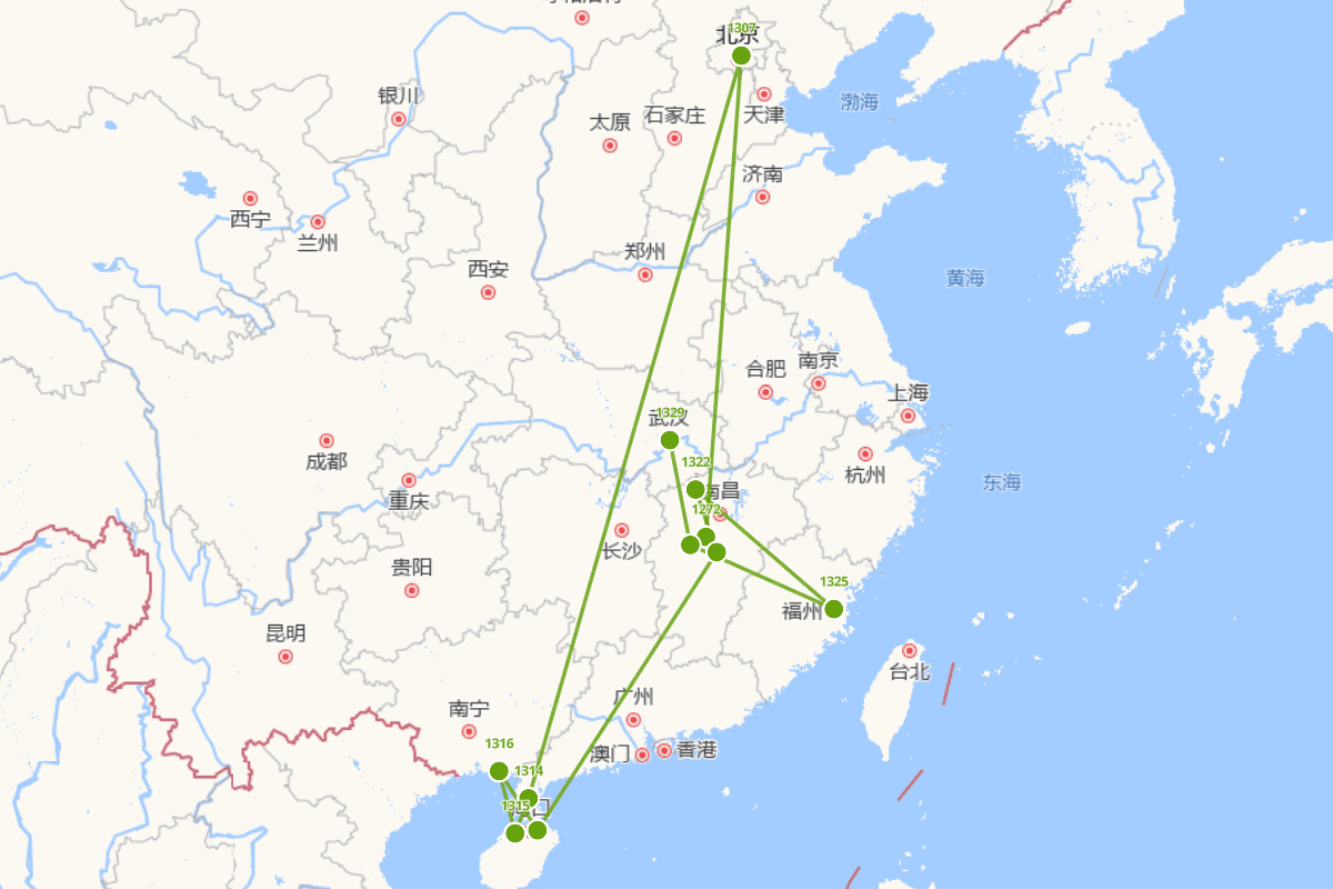 范德机行迹图（1271年-1330年）