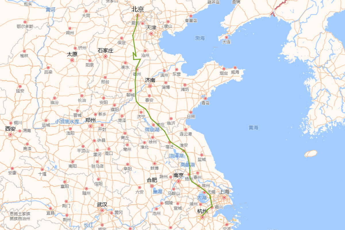 吴锡麒《还京日记》北上路线图
