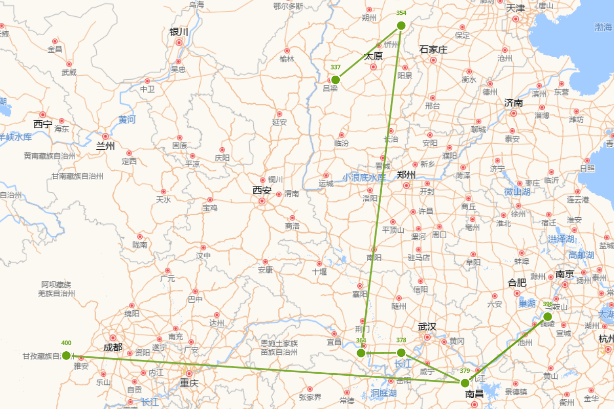 慧持行迹图（337~412）