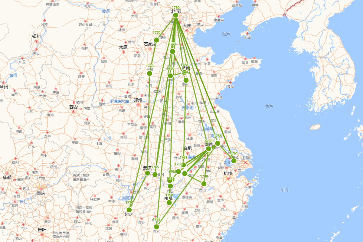 姚鼐行迹图（1731-1815）