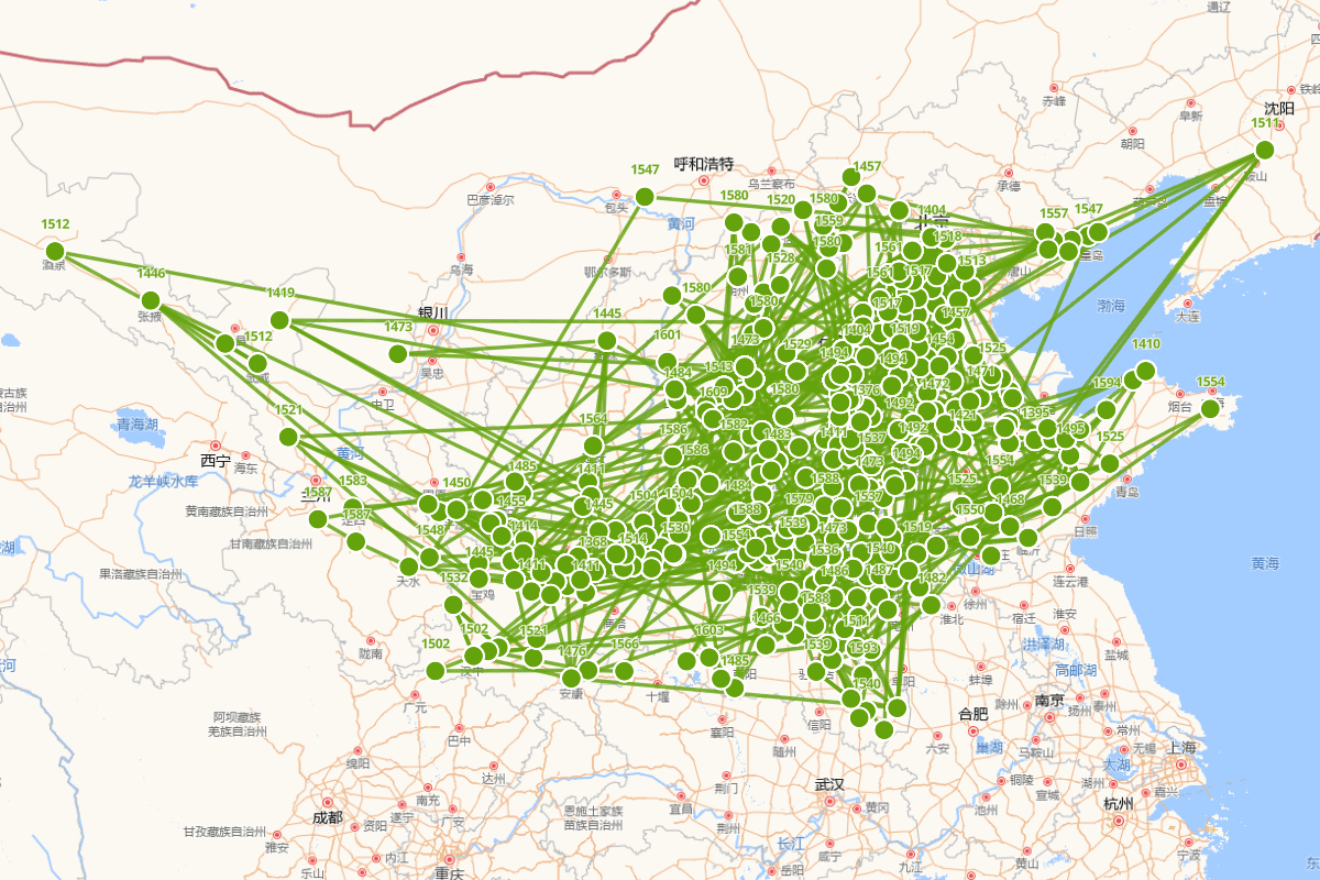 明代北方地区疫灾分布图