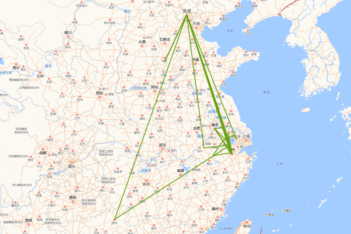 茅坤行迹图（1512-1601）