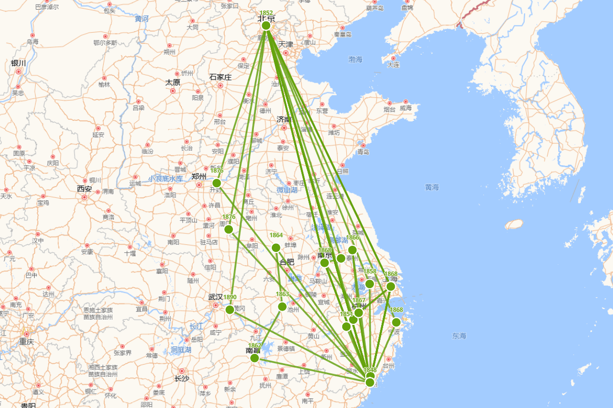 孙诒让行迹图（1848-1908）