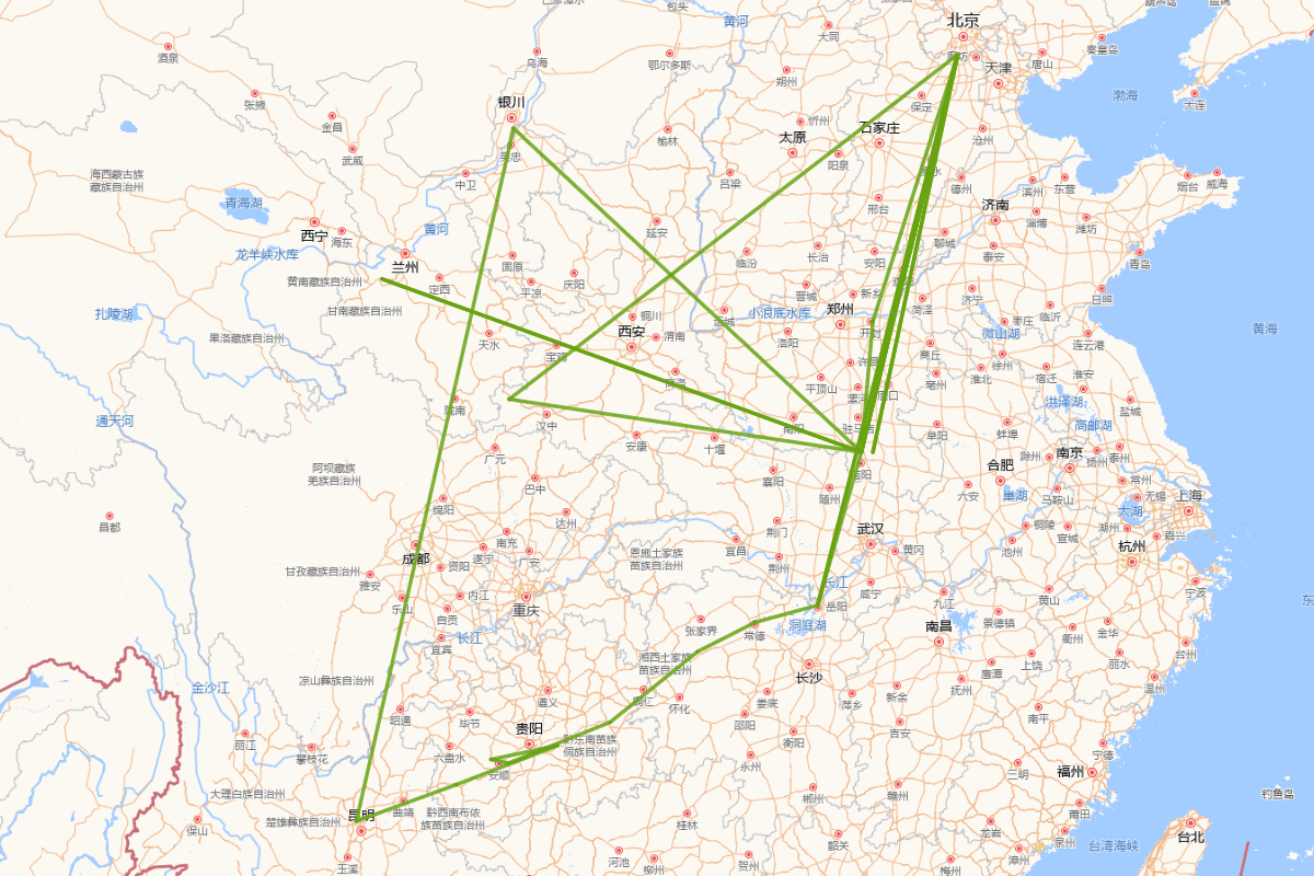 何景明行迹图（1483——1521）