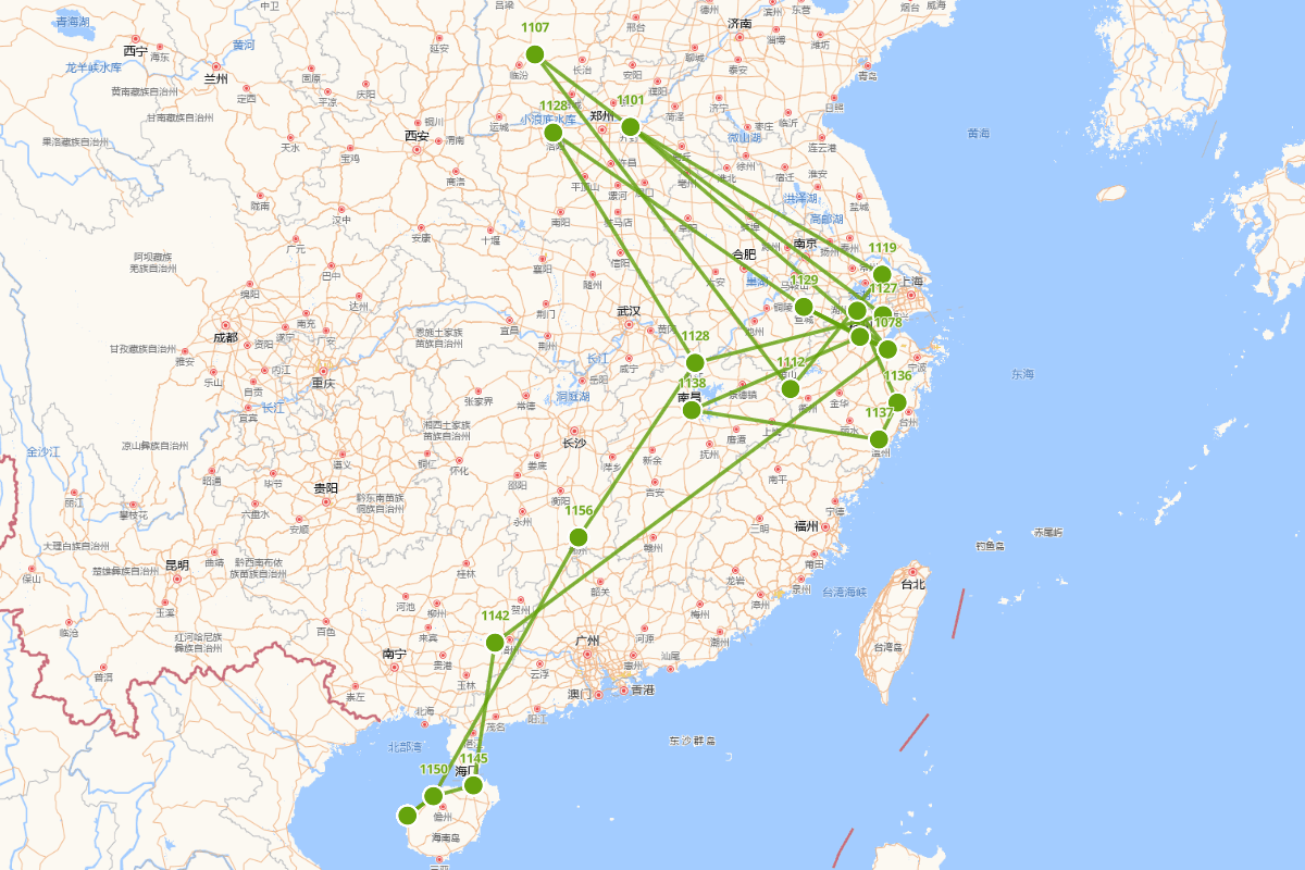 李光行迹图（1078-1159） 