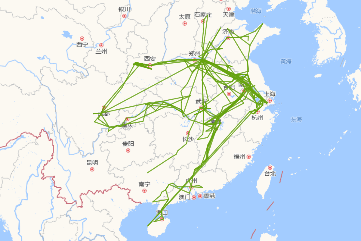 苏轼黄庭坚行迹对照（苏红黄绿）