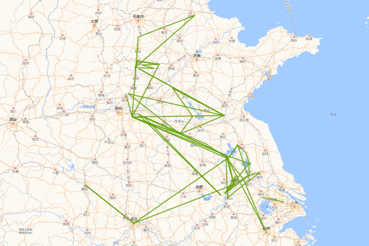 贺铸行迹图（1052～1125）
