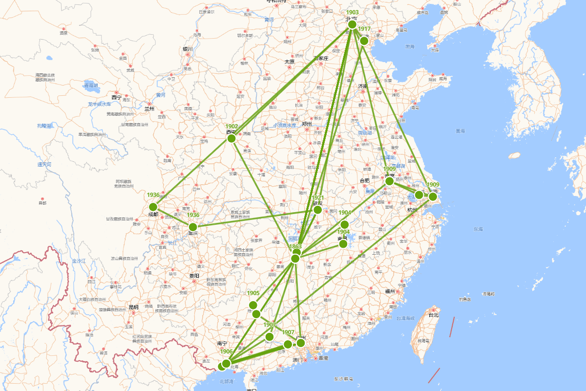 齐白石1863-1948年行迹图