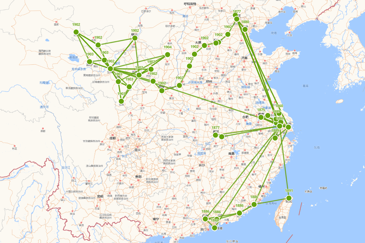 叶昌炽行迹图（1849-1911）