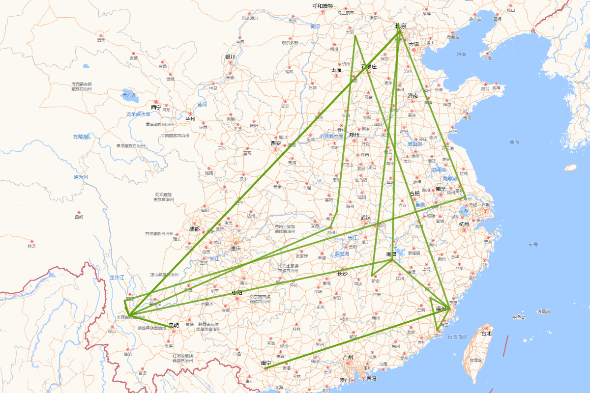 李元阳行迹图（1497-1580）