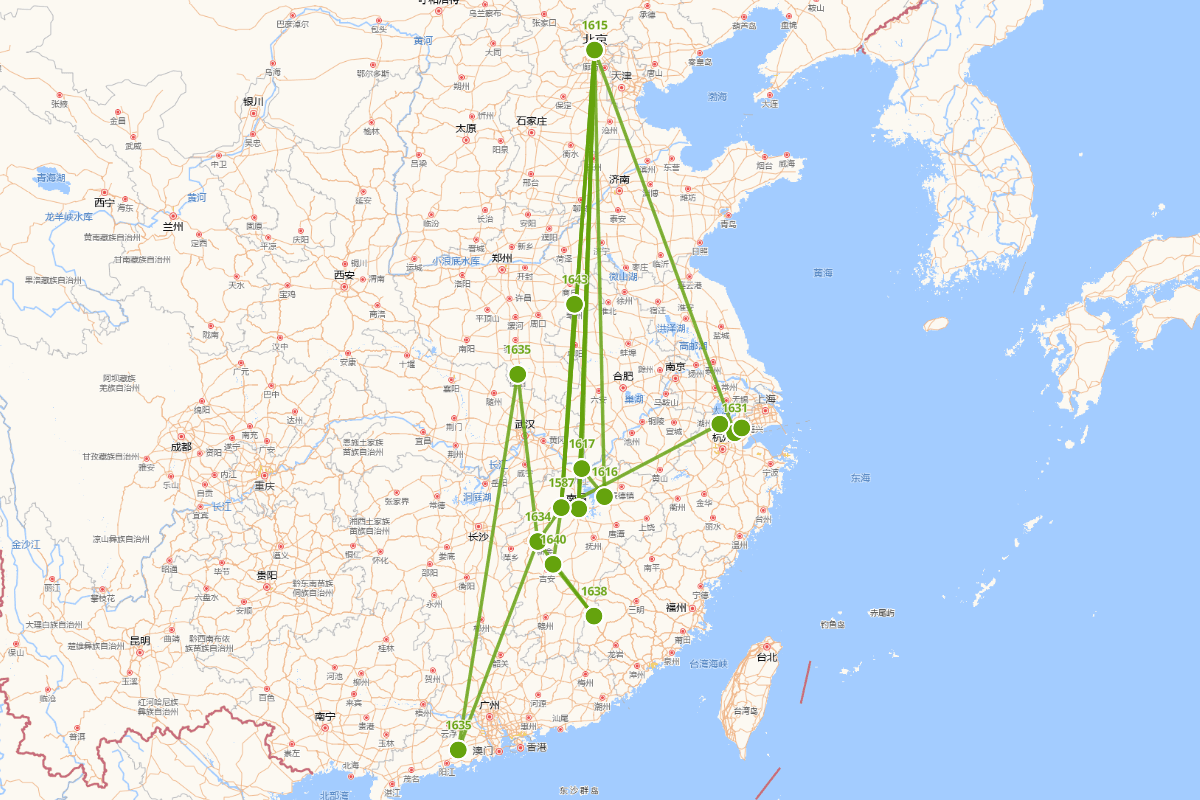 宋应星行迹图（1587-？）