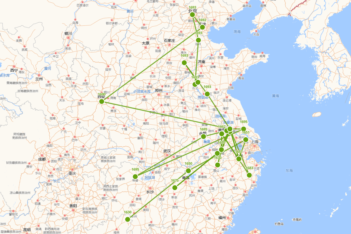 朱若极行迹图（1630-1707）