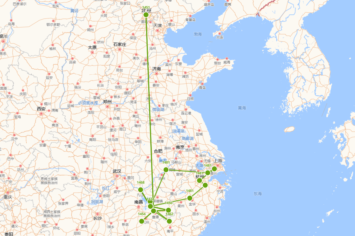 胡居仁行迹图（1434-1484）