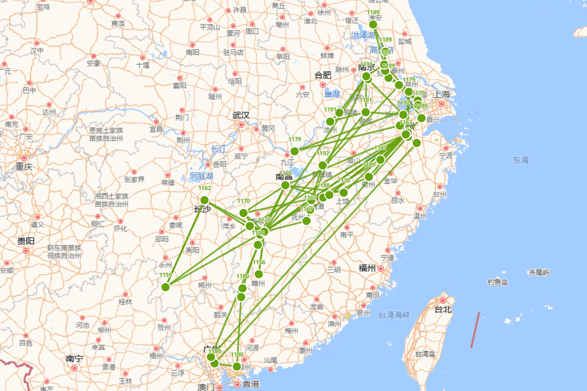 杨万里行迹图（（1127—1206）