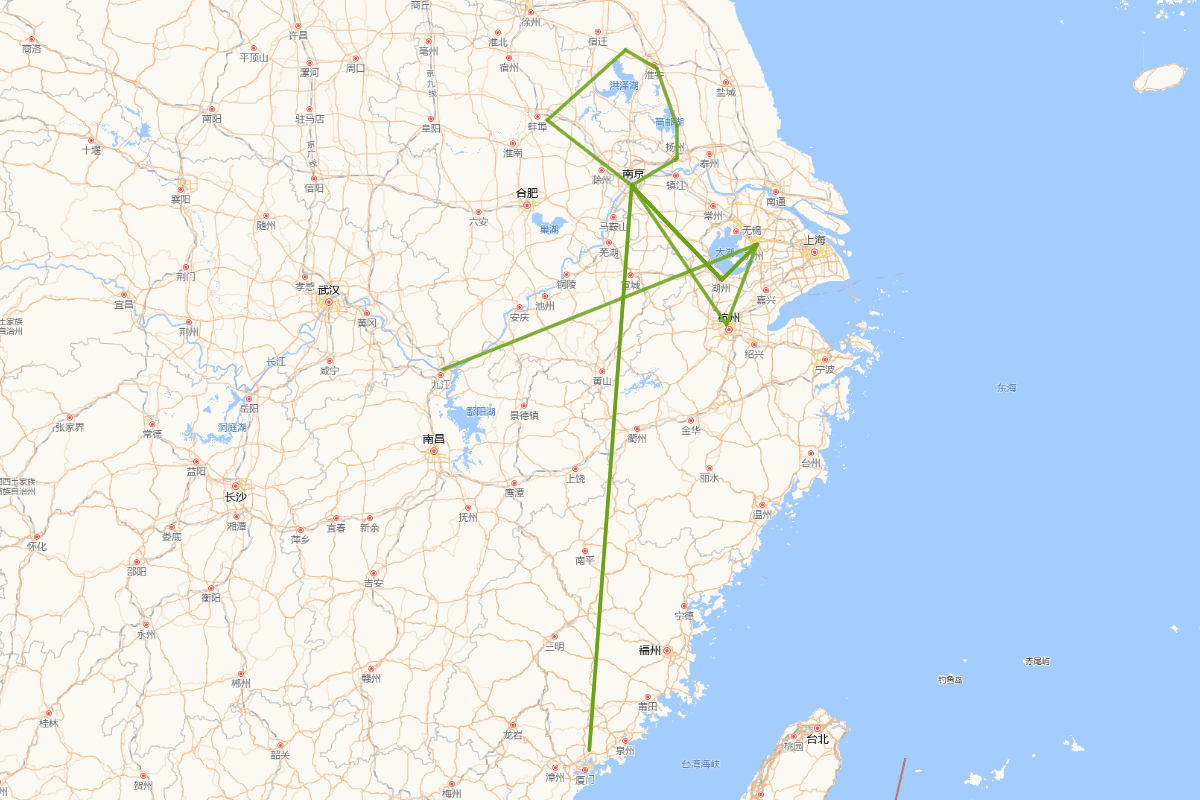 张羽（1333-1385）行迹图