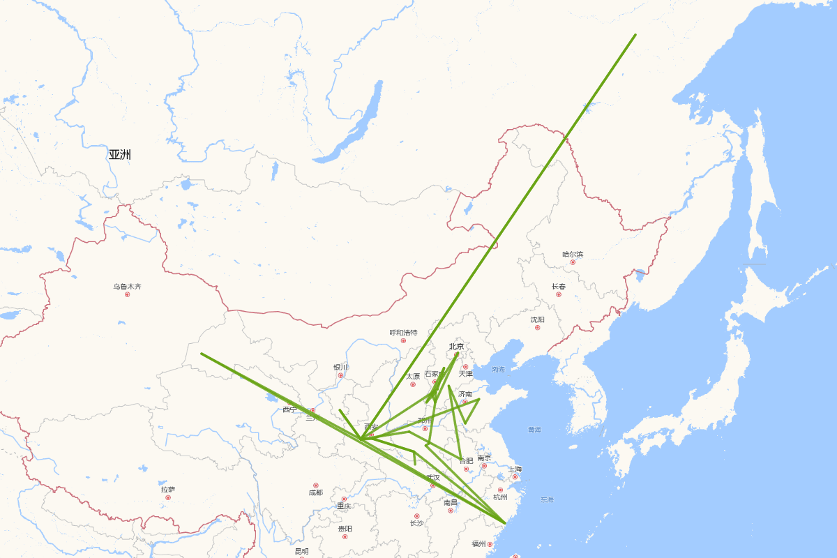 刘秀行迹图（公元前5年1月15日-公元57年3月29日）